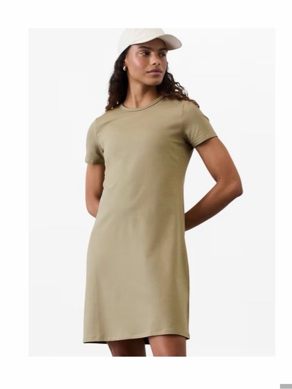 Athleta Essential Tee Dress Olive Green